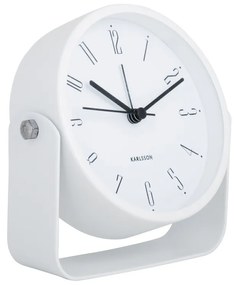Karlsson 5989WH design ébresztőóra fehér, átmérő 12 cm