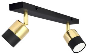 LED Spotlámpa TUBSSON 2xGU10/4,8W/230V fekete/arany