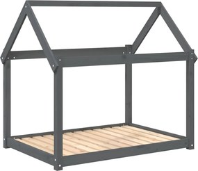 vidaXL szürke tömör fenyőfa kutyaágy 111x80x100 cm