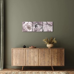 Kép - Vintage bazsarózsa virágok (órával) (90x30 cm)