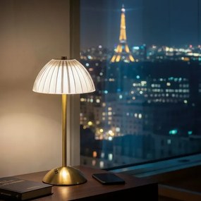 Fényerőszabályozható, újratölthető PARIS LED asztali lámpa, 2 W, 5 V, 800 mAh, arany