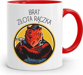 Piros Bögre Ajándék Testvérnek Arany Fogantyú nyomott mintával