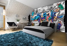 Fotótapéta - Színes graffiti szürke kivitelben (152,5x104 cm)
