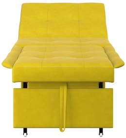 Kanapéágy Sárga 67 x 194 x 38 cm Bársony