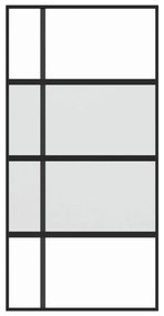 fekete edzett üveg és alumínium tolóajtó 102,5 x 205 cm