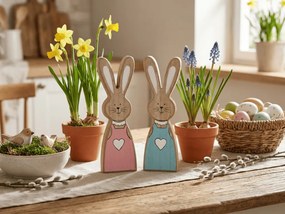 Fa nyúl LAPINA XL színes ruhával, 18 cm Termék színe: Kék