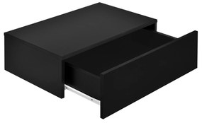 Falra szerelhető éjjeliszekrény szett 4 db, fiókos fa/beton/szürke/fekete [en.casa]