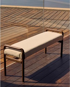 Krémszínű-natúr színű zsenília pad Macaret – Kave Home