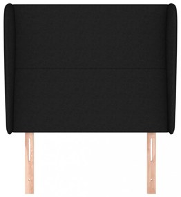 fekete szövet fejtámla szárnyakkal 103 x 23 x 118/128 cm