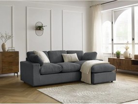 Sötétszürke kordbársony sarokkanapé Belair – Bobochic Paris