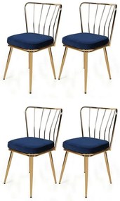 Yildiz Dark Blue and Gold étkezőszék szett, 4 db