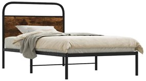 ágykeret matrac nélkül 107x203 cm füstölt tölgy fűrészelt fa