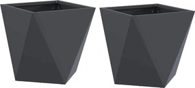 vidaXL Növénytartó 2 pcs Antracit 30 x 30 x 30 cm Acél