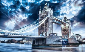 Flizelin fotótapéta Éjszakai London Tower Bridge Temze 350x250 +ragasztó