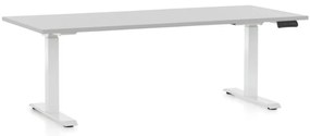 Állítható magasságú asztal OfficeTech C, 180 x 80 cm, fehér alap, világos szürke