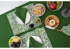 Len tányéralátét 35x45 cm Evergreen Damask – Linen Tales