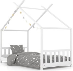 vidaXL fehér tömör fenyőfa gyerekágy-keret 70 x 140 cm