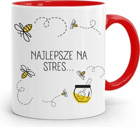 Bögre Piros Vicces A Legjobb Stresszoldó Nyomtatott Fotó