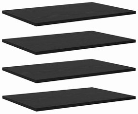 Polcos könyvespolc 4 pcs Fekete 60 x 40 x 1.5 cm Faanyag