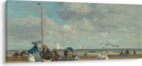 Kép - Eugène Boudin, Beach  at Trouville, reprodukciók (120x50 cm)