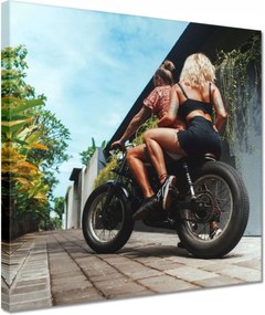 Vászonkép 30x30 Szerelmes pár Motorkerékpár