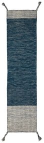 Anu kék gyapjú futószőnyeg, 60 x 200 cm - Flair Rugs