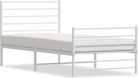 vidaXL fehér fém ágykeret fej- és lábtámlával 80x200 cm