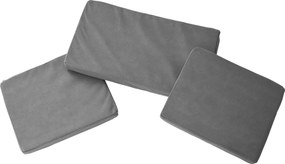 Gyerekkönyvtár ülőhellyel, fehér/szürke, FERIA