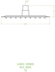 Laveo Rondo, fejzuhany 200 mm, kerek, króm, LAV-NLX_0DAS