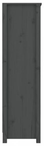 szürke tömör fenyőfa könyvszekrény 80x35x126 cm