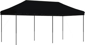 vidaXL fekete összecsukható felugró rendezvénysátor 580x292x315 cm