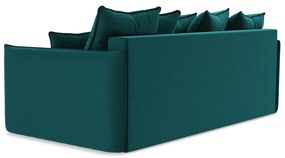 Türkiz bársony kinyitható-tárolóhelyes kanapé 225 cm Hula – Makamii