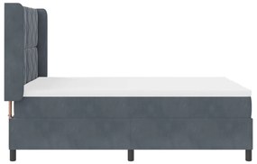 Boxspring Ágy Matraccal és LED-del Sötétszürke 160x200 cm Bársonyos