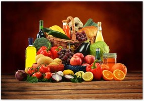 Fotótapéták 416x290 Gyümölcsök Zöldségek a konyhában