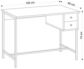 Íróasztal Kelade (tölgy + fekete) . 1094985