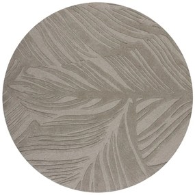 Szürke gyapjú kerek szőnyeg ø 160 cm Leaf - Flair Rugs