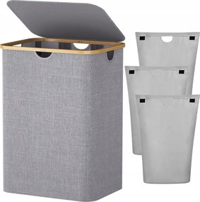 Szabadonálló szennyestartó kosár Lifewit 150l szürke