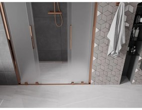 Mexen Velar Duo, tolózuhanyajtó nyitáshoz 140 cm, 8 mm-es matt üveg, rózsaszín arany, 871-140-000-32-60