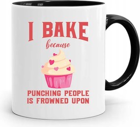 Fekete Bögre Ajándék Péknek És Bake Becasue-nak fényképes nyomtatással