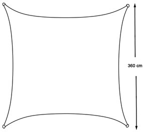 Szögletes napvitorla, 3,6 méteres, több típusban-négyszög alakú, polietilén, bézs
