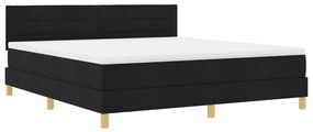 Box Spring Ágy Matraccal Fekete 180x200 cm Szövet