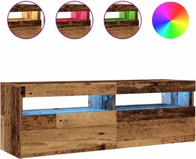 vidaXL antik fa színű szerelt fa TV-szekrény LED-ekkel 120x35x40 cm