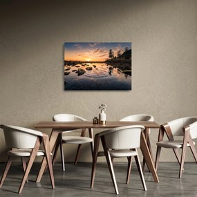 A vízfelület képe naplementekor (üvegen) (70x50 cm)