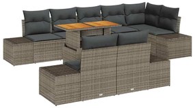 vidaXL Kert étkező szett párnával 9 pcs Szürke és Barna