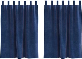 vidaXL Sötétítő függönyök 2 pcs Sötét kék 140 x 140 cm Bársony