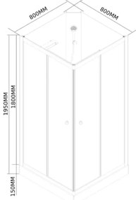 Polo White II 80x80 cm szögletes fehér hátfalas zuhanykabin zuhanytálcával