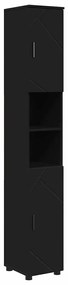 Fürdőszobai magas szekrény Fekete 30 x 35 x 192 cm Faanyag