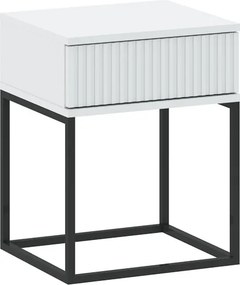 CADRO 1 fiókos éjjeli szekrény, 40 cm, No. 1 vázon, Push-to-open (nyomásra nyíló) | Fehér