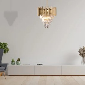 Kristálycsillár láncon MADISON 9xE14/40W/230V arany