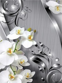 Orchidea tapéta fehér Phalaenopsis vinil 184x254 modern minimalizmus+ragasztó